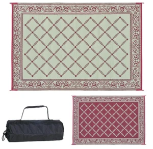 Reversible Patio Mat 6 x 9 FT Carry Bag RV Camper Rug Outdoor Camping Carpet - Picture 1 of 7