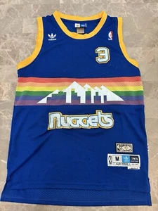Maglia Adidas Nuggets Allen Iverson taglia media +2 lunghezza Hardwood Classics NBA - Foto 1 di 15