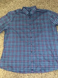 Cutter & Buck Shepherd Check Dress Shirt Mens 4XB Blue - Picture 1 of 3