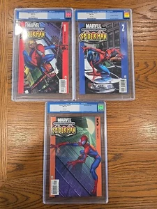 Ultimate Spider-Man #1, #2, #5 CGC 9.4 OLD LABEL BENDIS BAGLEY RED COVER - Picture 1 of 9