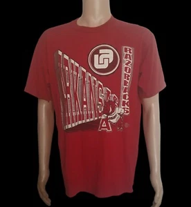 Vintage Arkansas Razorbacks T Shirt Short Sleeve Jerzees 50/50 Made In USA Large - Picture 1 of 24