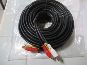 45 Fuß 3 Cinch Gelb Rot Weiß Stecker auf Stecker Kabel - Bild 1 von 2