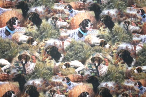 HUNTING DOGS SPANIELS? PRINT FROM SPRINGS - 100% COTTON FABRIC - Picture 1 of 5