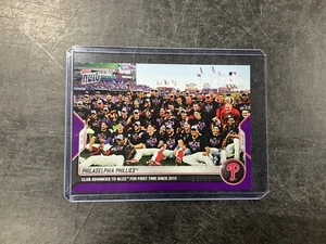 PHILLIES 2022 TOPPS NOW CARD TEAM ADVANCES TO NLCS Purple Parallel 10/25 NEW - Picture 1 of 1