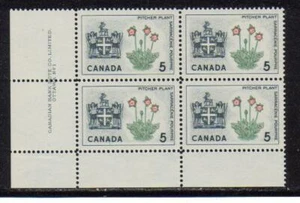 1966 Canada SC# 427i LL - Provincial Flowers Plate # 1 Plate Block M-NH Lot# 266 - Picture 1 of 1