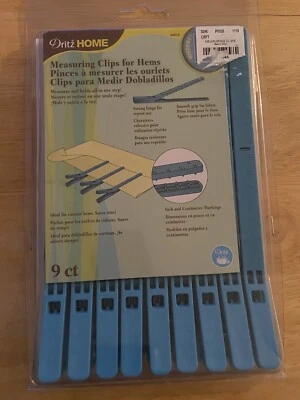 Dritz Home Measuring Clips 44079 Hems Curtains Drapes Sewing 9 CT Blue 2014 NEW - Image 1 of 4