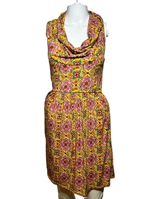 Vestido Judith March Para Mujer Pequeño Amarillo Floral Capucha Cuello Bohemio Sin Mangas NUEVO Foto 1 de 4