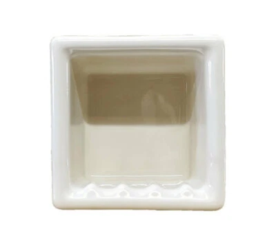 Porcelain Square Recess ALL COLORS Shelf Niche Shampoo Soap Dish Bathroom Shower - Image 1 of 4