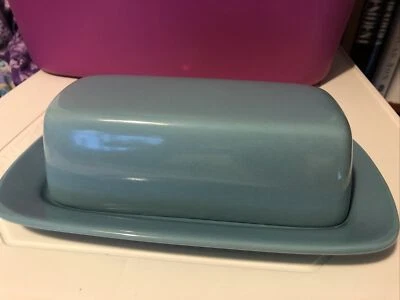 10 Strawberry Street Blue Butter Dish - Image 1 of 4
