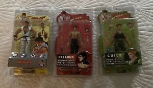 CAPCOM Street Fighter Lot RYU, GUILE, FEI LONG Action Figures SOTA Toys 2005