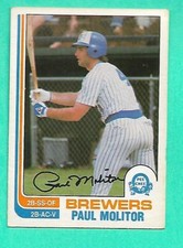 (1) PAUL MOLITOR 1982 O-PEE-CHEE # 195 BREWERS  EX/EX+ CARD (W6138)  