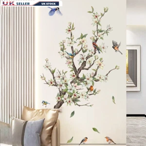 Self-adhesive Flower Branches Wall Stickers Birds Wall Decals Art Wall Stickers - Picture 1 of 8