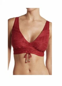 BECCA Crossroads Bralette Bikini Swim Top Small F ( DDD)Cup Red NEW 448 - Picture 1 of 4