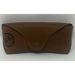 Ray-Ban Eyeglass Case Fold Over Snap Closure In Tan/Brown - Preowned - Picture 1 of 6
