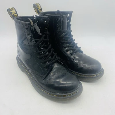 Botas de Combate Dr. Martens Doc 1460 J Talla 2 USM Negro Charol Foto 1 de 4