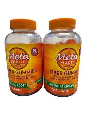 2 X Gomitas de Fibra Metamucil Sin Azúcar Añadida Prebióticos 180 Ct Exp 06/2027 Foto 1 de 3