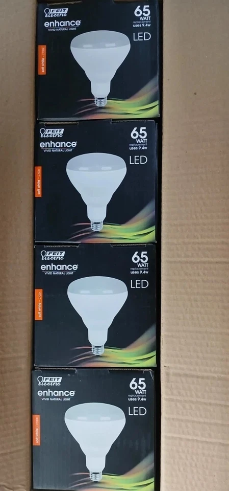 Feit Electric BR40 LED Bulb 4 Pack – 9.4W Dimmable Soft White (65W Replacement) - Image 1 of 4