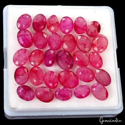Lote de 23 piezas de gemas al por mayor de corte ovalado de berilo rojo rosa natural de 49,55 quilates para joyería Foto 1 de 4