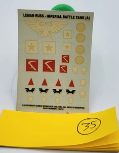 40k Astra Militarum Bits Imperial Leman Russ Transfer Sheet A 1994 - Picture 1 of 1
