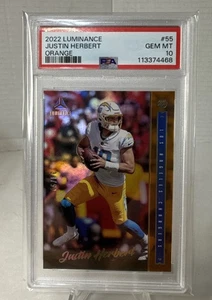 2022 Panini Luminance Justin Herbert Orange Parallel /50 PSA 10 Gem Mint POP 3 - Bild 1 von 4
