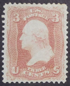US Scott #65 1861 Washington 3 cent MINT LH Nicely Centered VF (inv-S14a4) - Picture 1 of 2