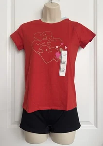 Girl’s Red Hugging Hearts Graphic T-shirt Size L (10-12) - Cat & Jack - Picture 1 of 5