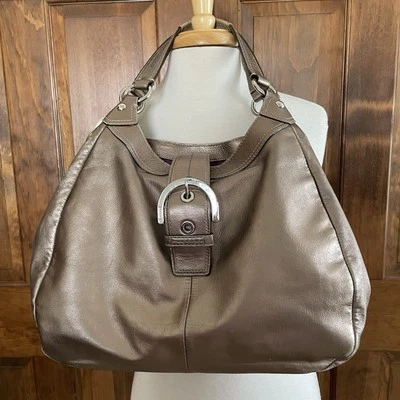 Coach Bronze Gold Leather Soho Madison Lynn Hobo Shoulder Bag F17092 Boho Purse - Image 1 of 4