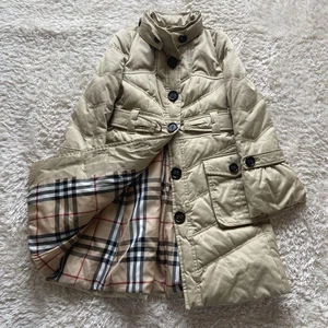 US Tariff Free/ Burberry Blue Label Down Coat 40 US8 Nova Check Authentic Women - Picture 1 of 12