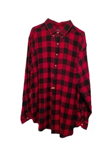 Ralph Lauren Shirt Mens 2XLT red, black flannel Button Down Cotton black pony - Picture 1 of 6