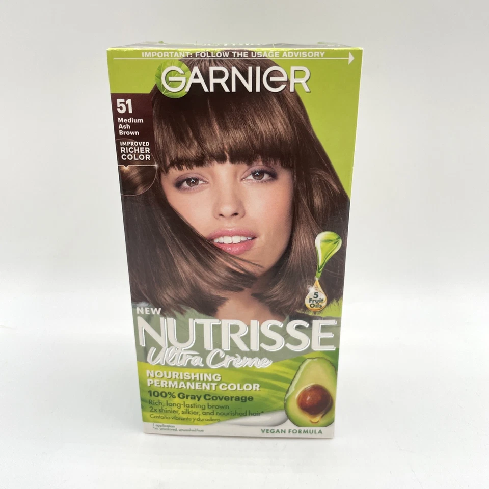 Nutrisse Nourishing Color Creme # 51 Medium Ash Brown by Garnier for Unisex - 1