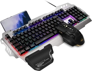 Gaming Keyboard and Mouse Combo,LED Rainbow Backlit USB Wired Computer Keyboa... - Picture 1 of 8