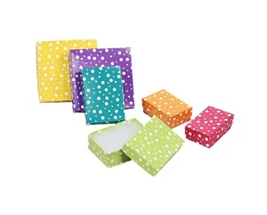 , - 20 Qty Multi Color Polka Dot Jewelry Gift Packaging Cotton Filled Assorte... - Picture 1 of 1