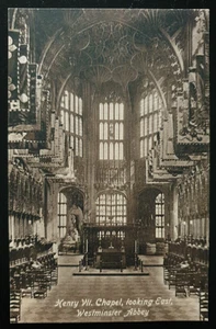 Vintage Valentine's Postcard Henry VII Chapel looking East Westminster Abbey - Picture 1 of 2