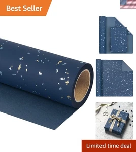 Luxury Gift Wrap - 30 x 16.5 Feet Navy Blue Paper for Weddings & Holidays - Picture 1 of 9