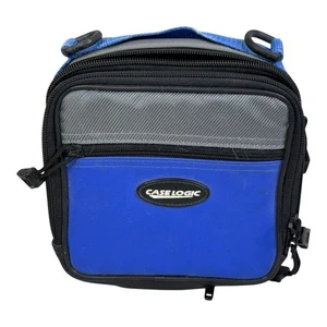 Case Logic Portable Late 90's Blue Black Grey Carrying Zipper Case Bag - Picture 1 of 11
