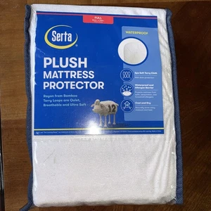 New Serta Full Plush Mattress Protector Waterproof 54" X 75" - Picture 1 of 5