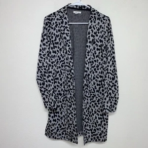 Maurices Damen grau Leopardenmuster lange Strickjacke Oberteil Büro Größe XS - Bild 1 von 7