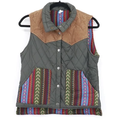 Chaleco acolchado Element para mujer M gris bolsillos suroeste ropa de trabajo occidental rancho Foto 1 de 4