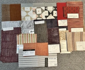 Lot of 18 Mixed Designer Fabric Samples Remnants Seema Krish Pindler Crafts - Picture 1 of 11