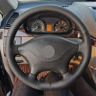 Black Leather Steering Wheel Cover For Mercedes Benz Vito 10-15 Viano W639 DIY - Image 1 of 4