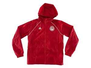 OLYMPIACOS FC Adidas Red GREEK SOCCER WINDBREAKER Kid Jacket Fan Coat YOUTH M - Picture 1 of 8