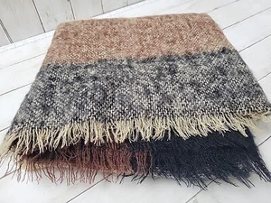 Donegal Designs Mohair Irish Wool Throw Blanket 54" x 54" Made In Ireland - Picture 1 of 6