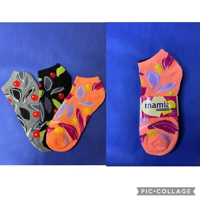 Calcetines Mamia corte bajo para mujer talla 9-11 ~ 98 % poliéster 2 % spandex 3 pares claro Foto 1 de 3