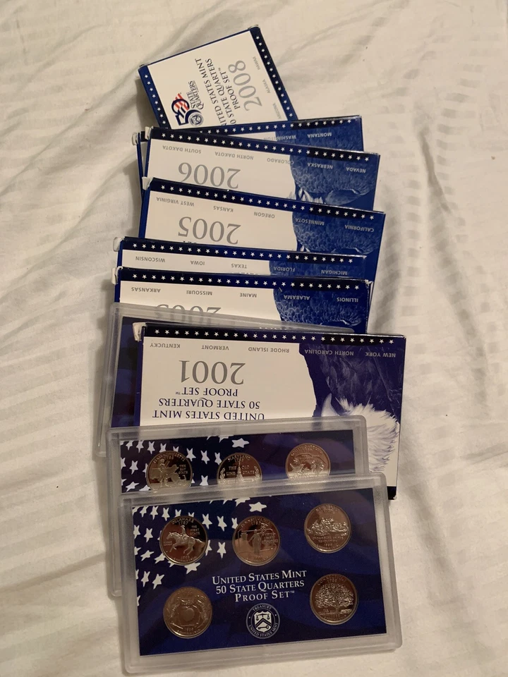 1999 to 2008 United States Mint 50 State Quarters Proof Complete Set Lot of 10 - Image 1 of 1