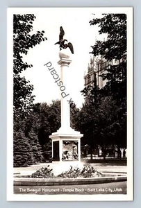 Postcard RPPC The Seagull Monument Temple Block Salt Lake City Utah Real Photo - Picture 1 of 2