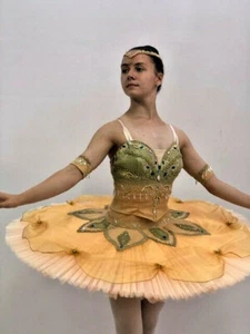 🇺🇸 Professional Ballet Tutu Hooped Costume Gold Gamzatti Raymonda Small YAGP - Picture 1 of 4