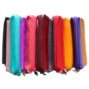 Genuine Eel Skin Leather Small Pouch Wallet Pencil Case Pencil Box Cosmetic Case - Picture 1 of 53