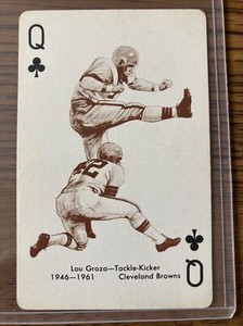 1963 Stancraft Football Playing Card Lou Groza Green Back