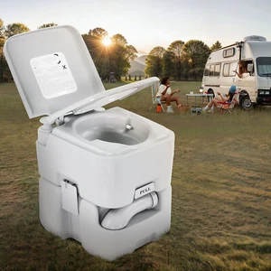5.3 Gallon Portable Toilet 20L Camping Travel RV Commode Potty Piston Pump - Picture 1 of 10