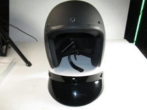 Flat black helmet dull black 3/4" motorcycle helmet size XL New in Box - Picture 1 of 8